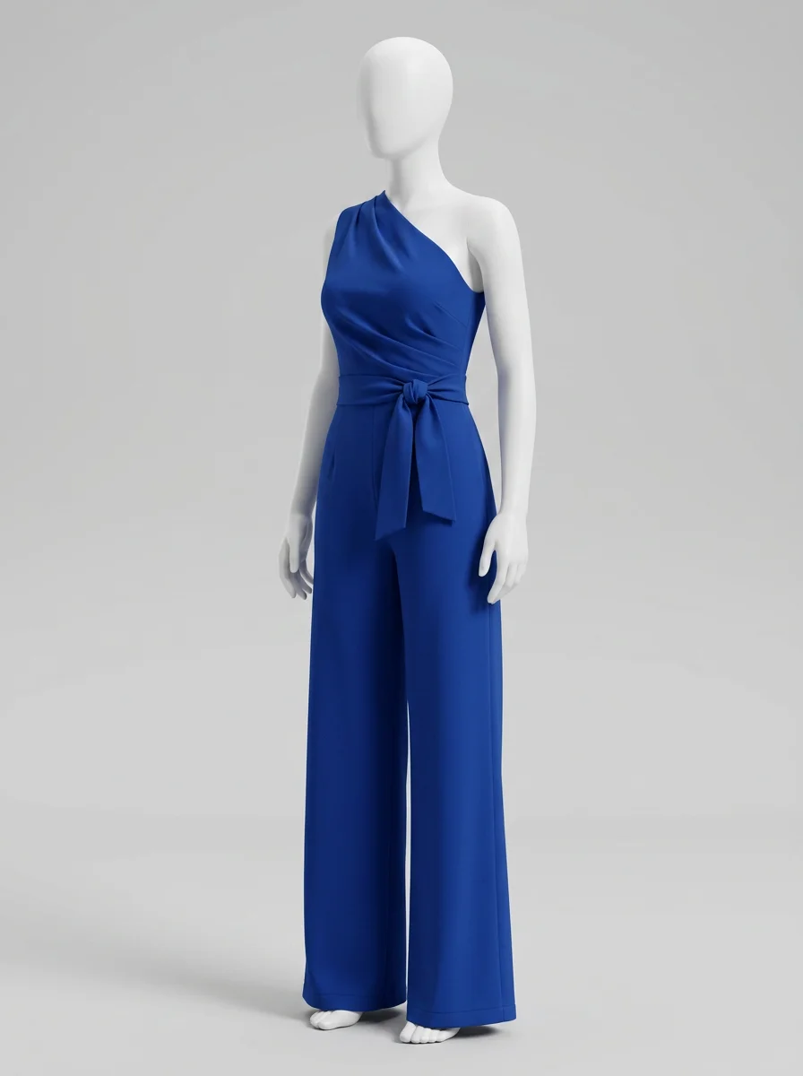 Combinaison bleu sans manches ajustée moderne femme - Vue 4 - combinaison bleu