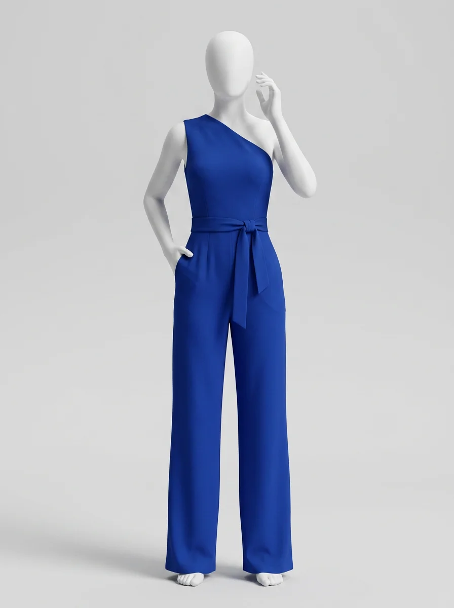 Combinaison bleu sans manches ajustée moderne femme - Vue 6 - combinaison bleu