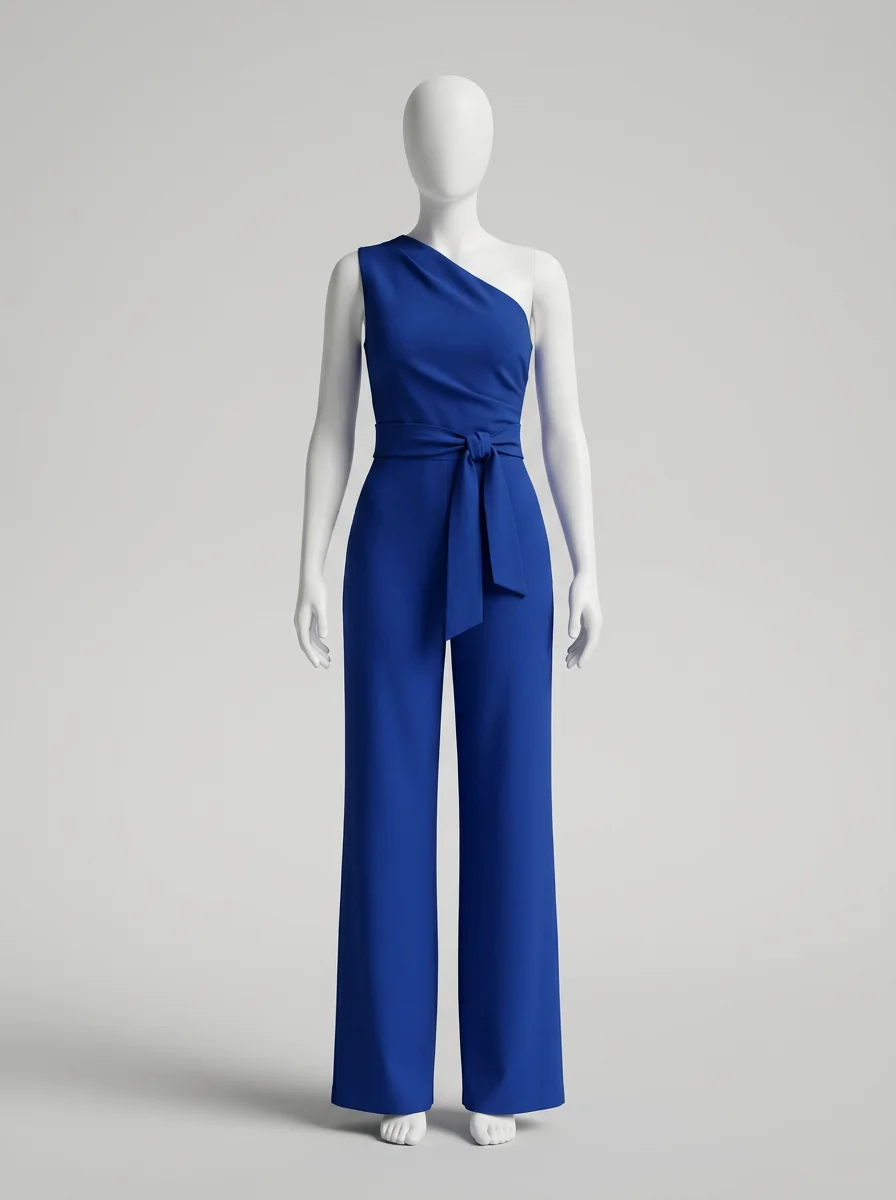 Combinaison bleu sans manches ajustée moderne femme - Vue 7 - combinaison bleu